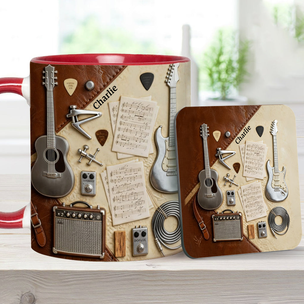 Mug et sous-verre personnalisés avec motif guitare - Guitariste