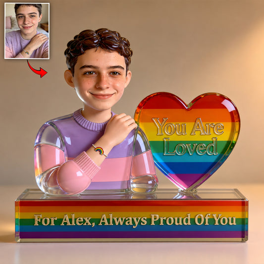 Cadeau de Sortie avec Message - Plaque Acrylique Personnalisée de Soutien LGBT