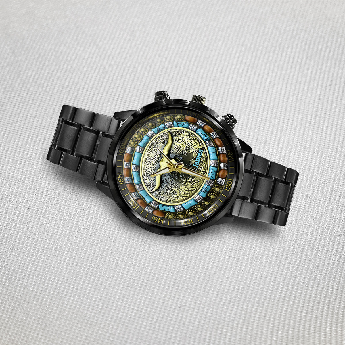 Chasse au crâne de taureau - Montre de chasse personnalisée