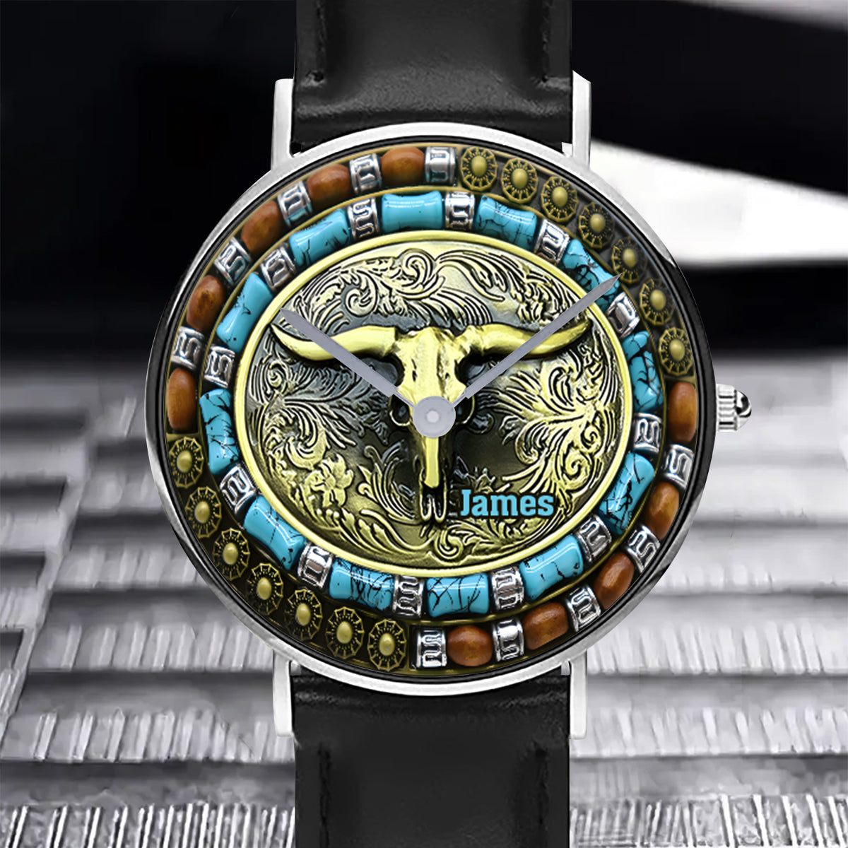 Chasse au crâne de taureau - Montre de chasse personnalisée