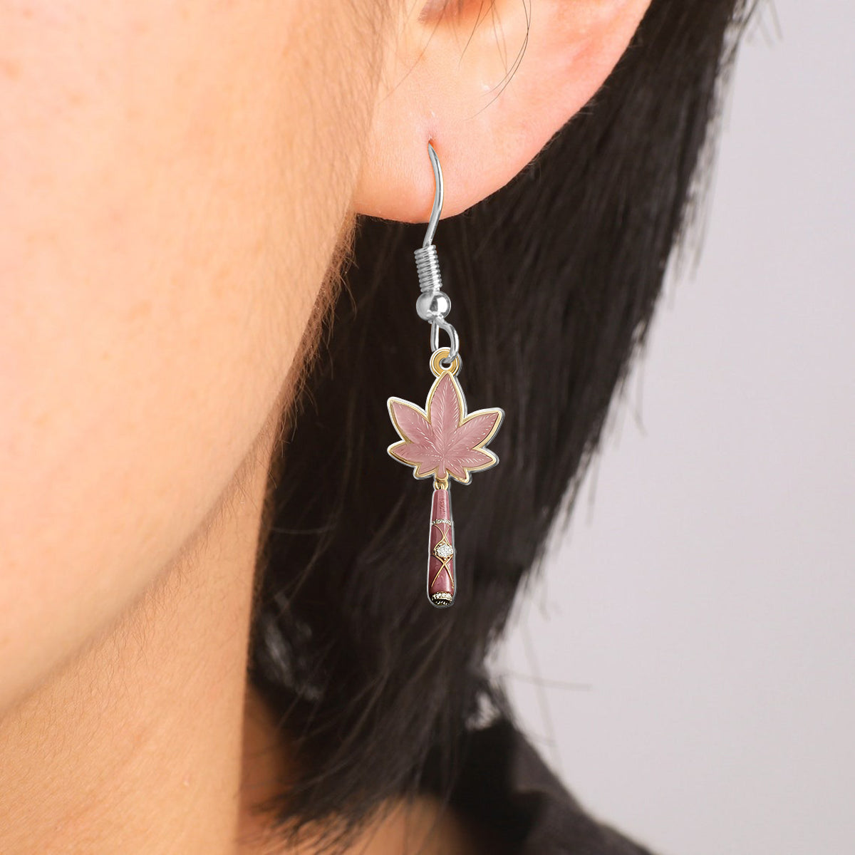 Boucles d'oreilles et pendentifs en weed personnalisés - Feeling Dope