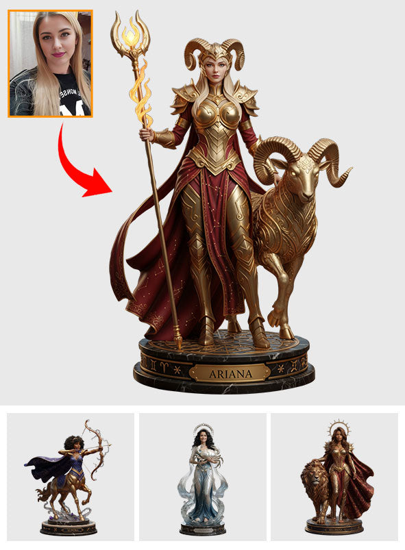 Figurine personnalisée du signe du zodiaque, cadeau astrologique - Plaque acrylique personnalisée avec horoscope et forme personnalisée