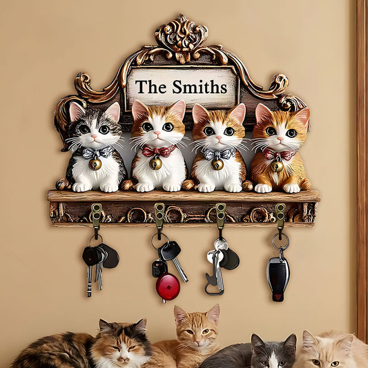 Welcome Home - Personalized Cat Custom Shaped Hanging Rack