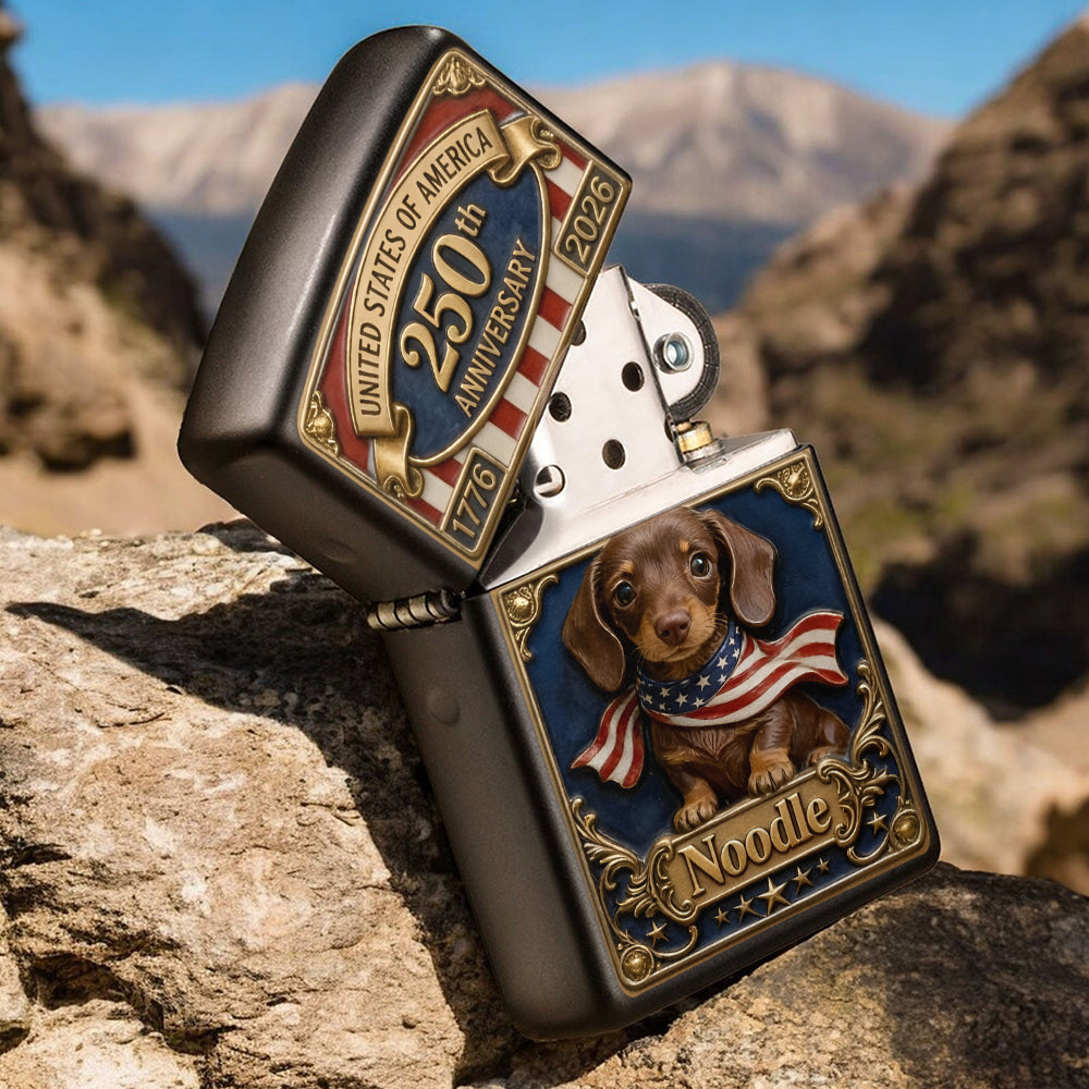 USA 250e Anniversaire - Briquet Personnalisé pour Chien