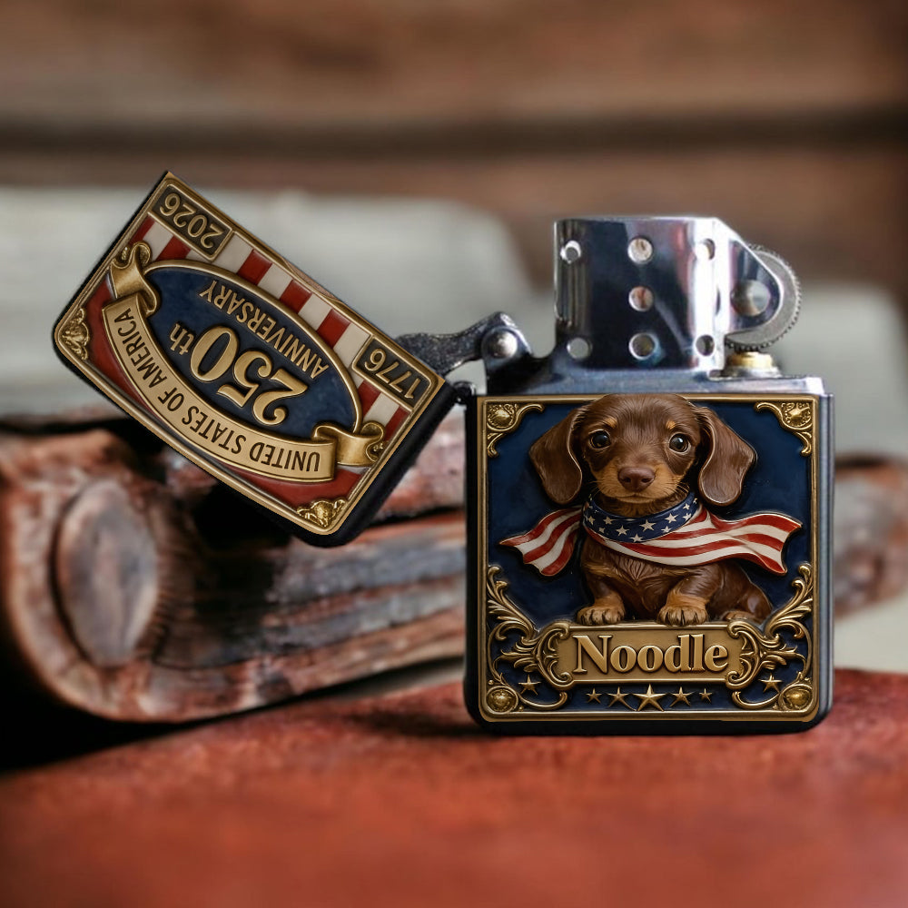 USA 250e Anniversaire - Briquet Personnalisé pour Chien