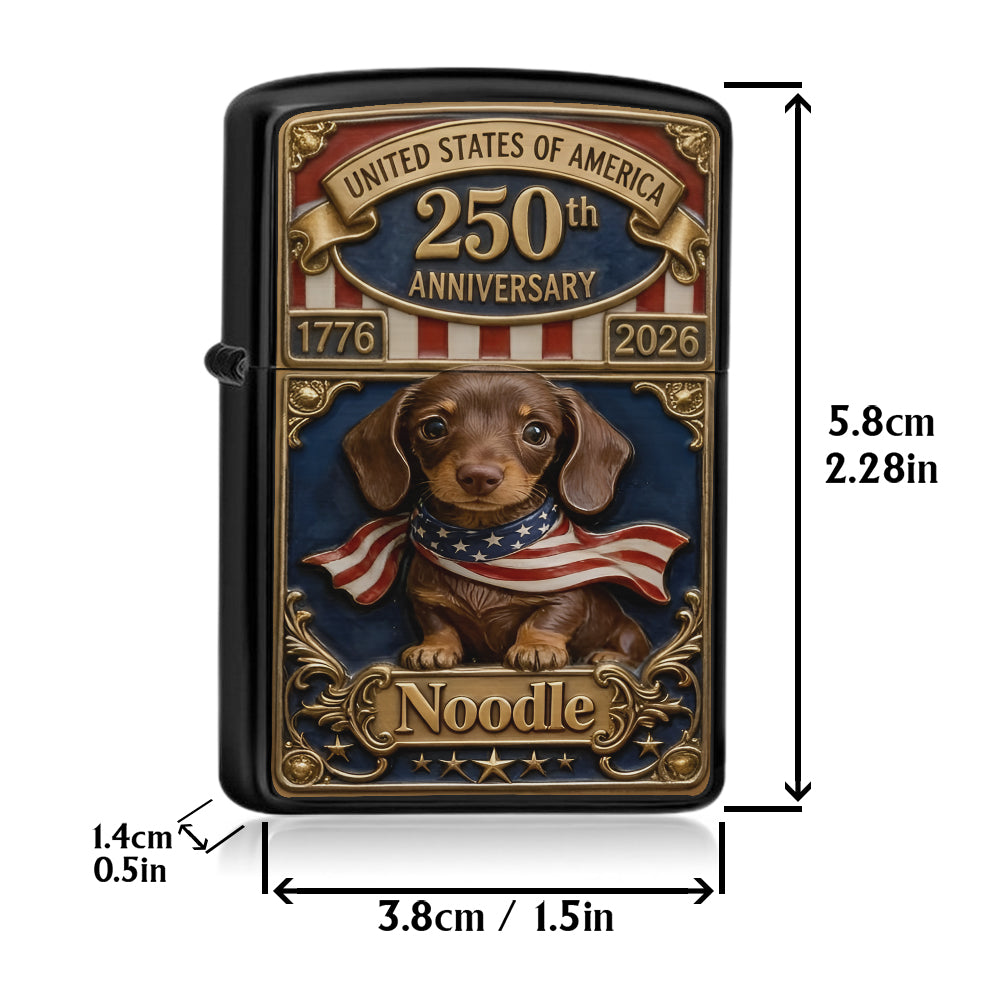 USA 250e Anniversaire - Briquet Personnalisé pour Chien