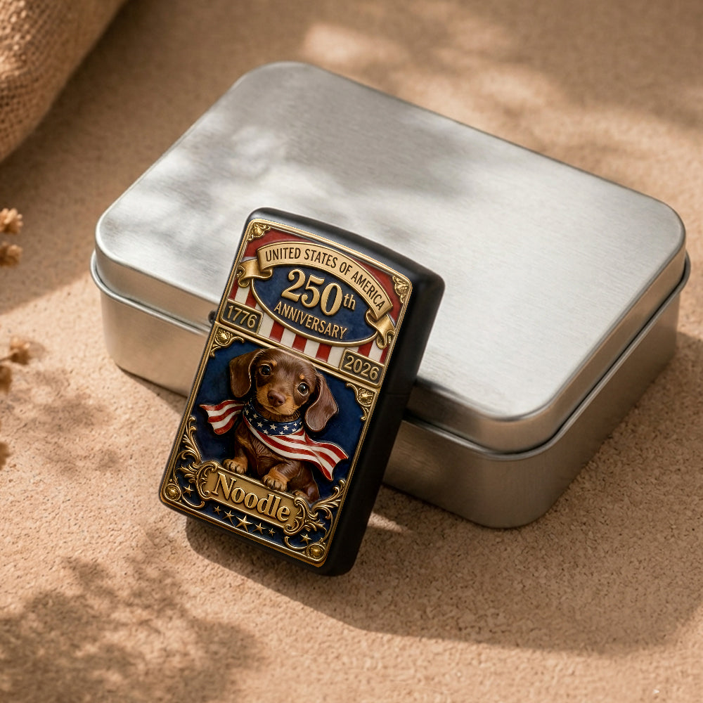 USA 250e Anniversaire - Briquet Personnalisé pour Chien