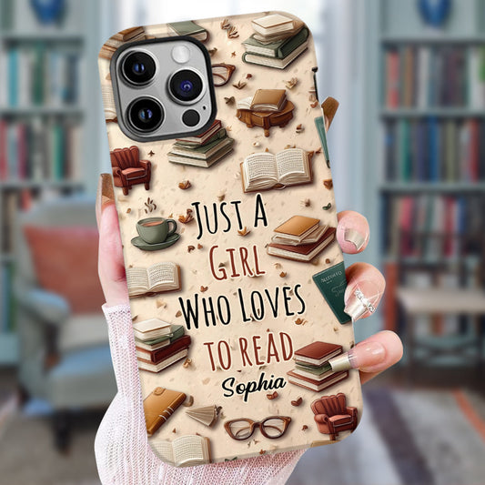 Just a Girl who Loves to Read - Personalized Book Full Print Phone Case