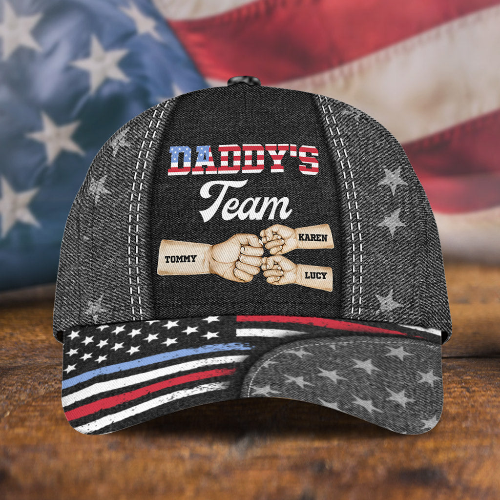 Casquette classique personnalisée « Fier papa » – Bravo à l’équipe ! – Coup de poing amical – Papa