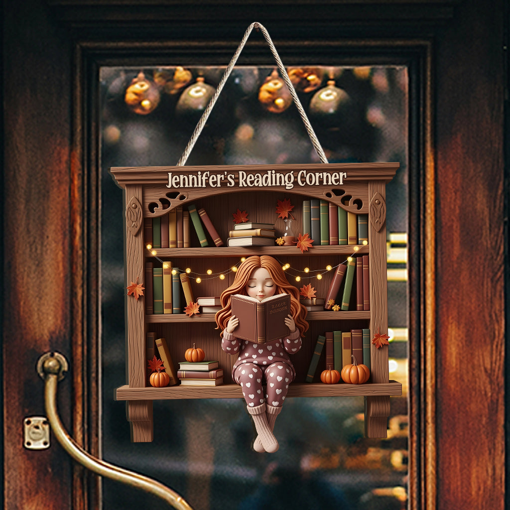 Coin lecture - Panneau en bois personnalisé en forme de livre