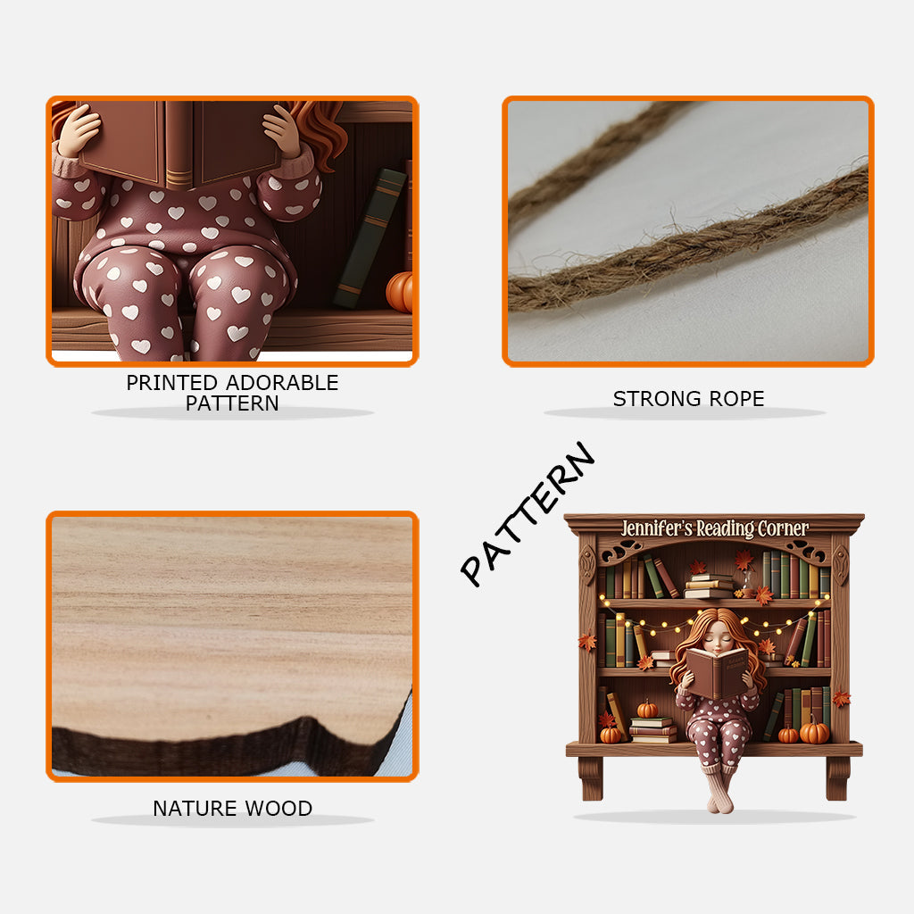 Coin lecture - Panneau en bois personnalisé en forme de livre