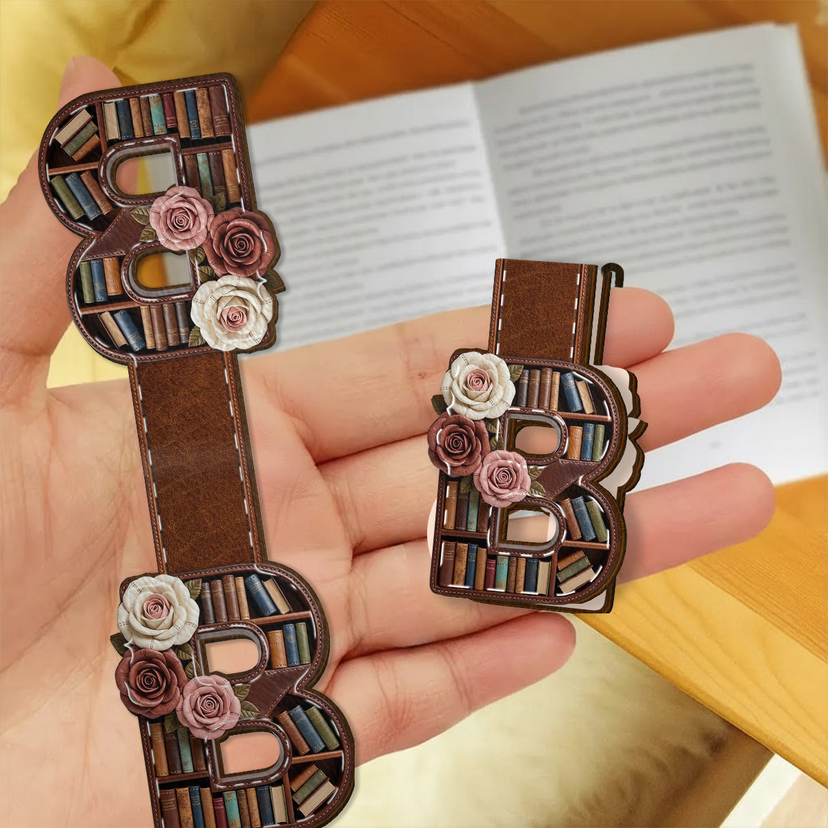 Initial Name Letter Perfect Gift For Book Lovers - Personalized Book Shaped Magnetic Bookmark