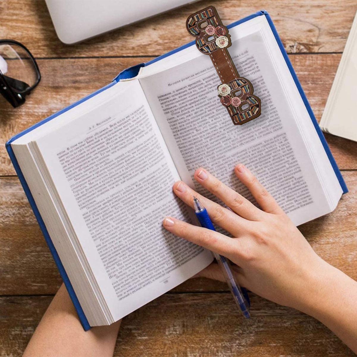 Initial Name Letter Perfect Gift For Book Lovers - Personalized Book Shaped Magnetic Bookmark