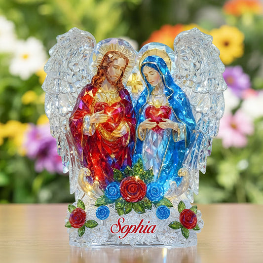 Les Racines de la Famille Joseph et Marie - Plaque chrétienne personnalisée en acrylique.