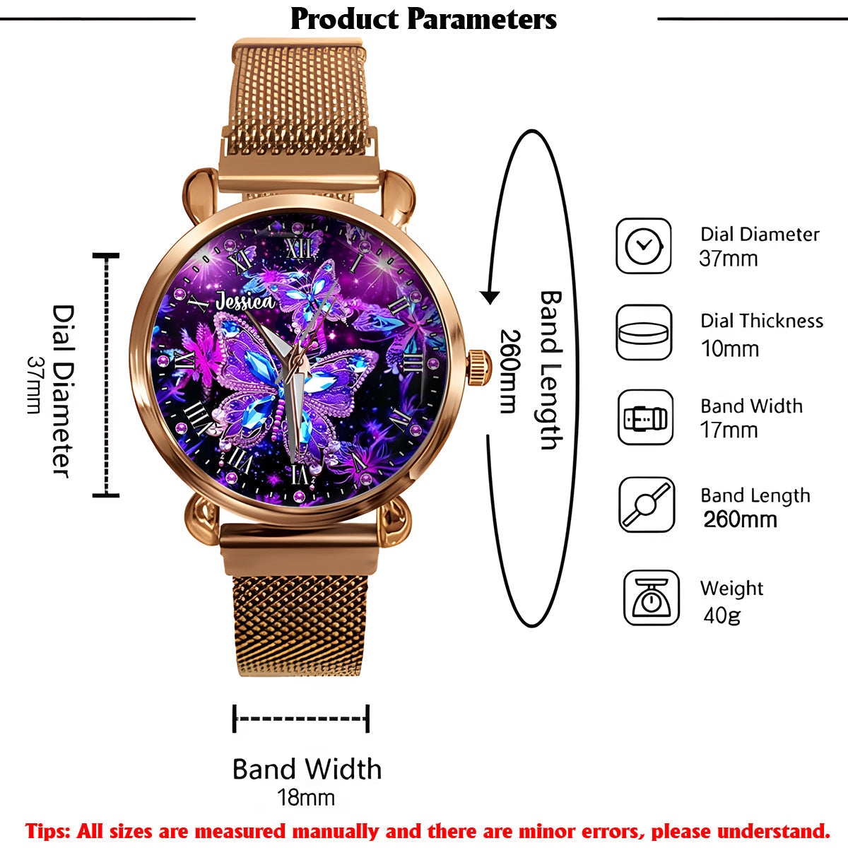 Butterfly Lovers - Personalized Butterfly Women Hand Watch