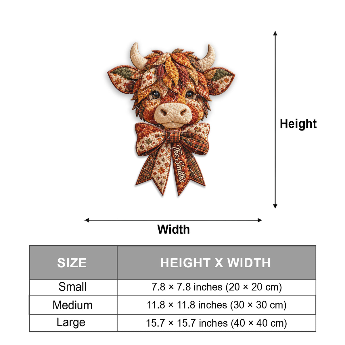 Vache des Highlands Saison Automne - Panneau de Porte Matelassé Personnalisé