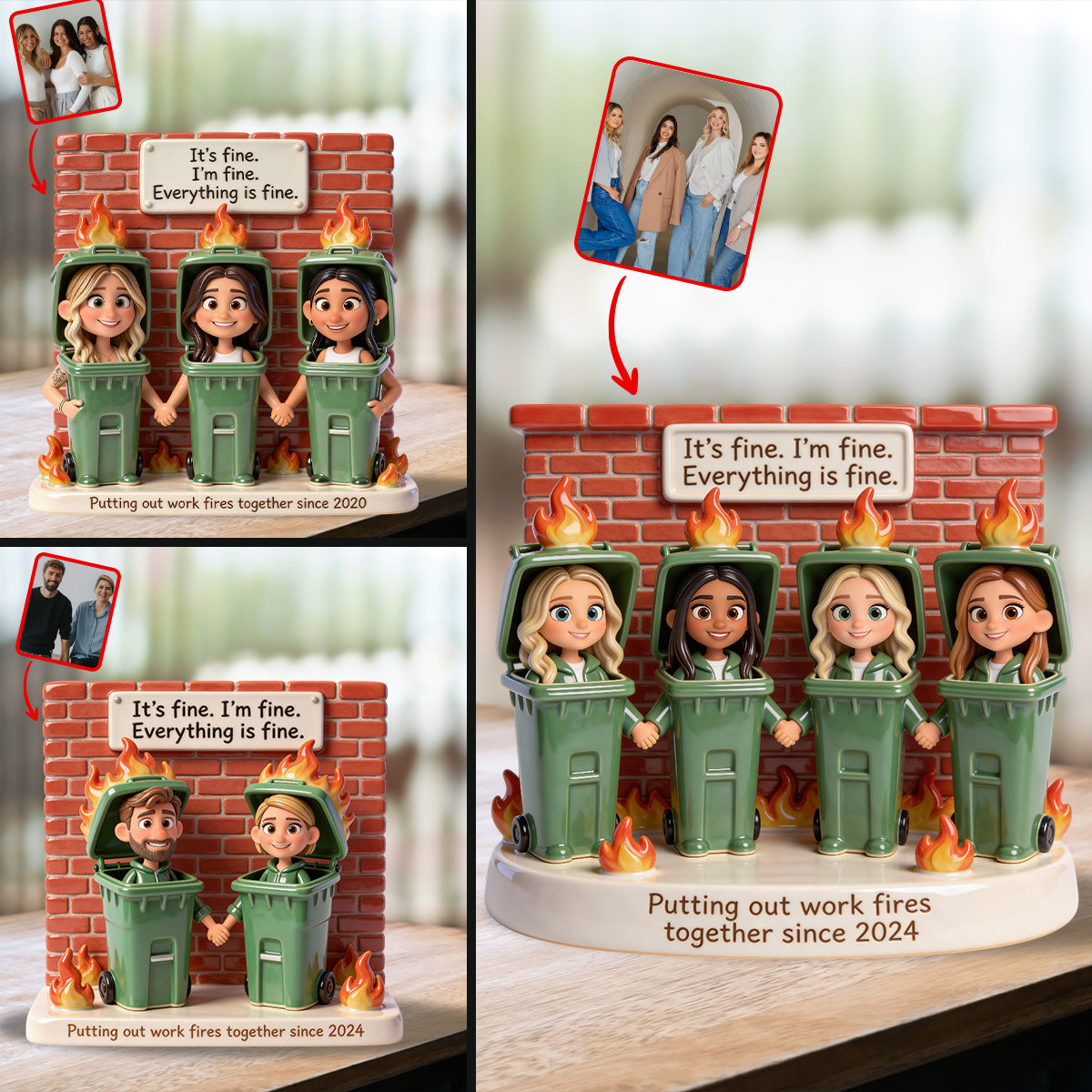 Éteindre les incendies au travail - Plaque acrylique personnalisée pour collègues