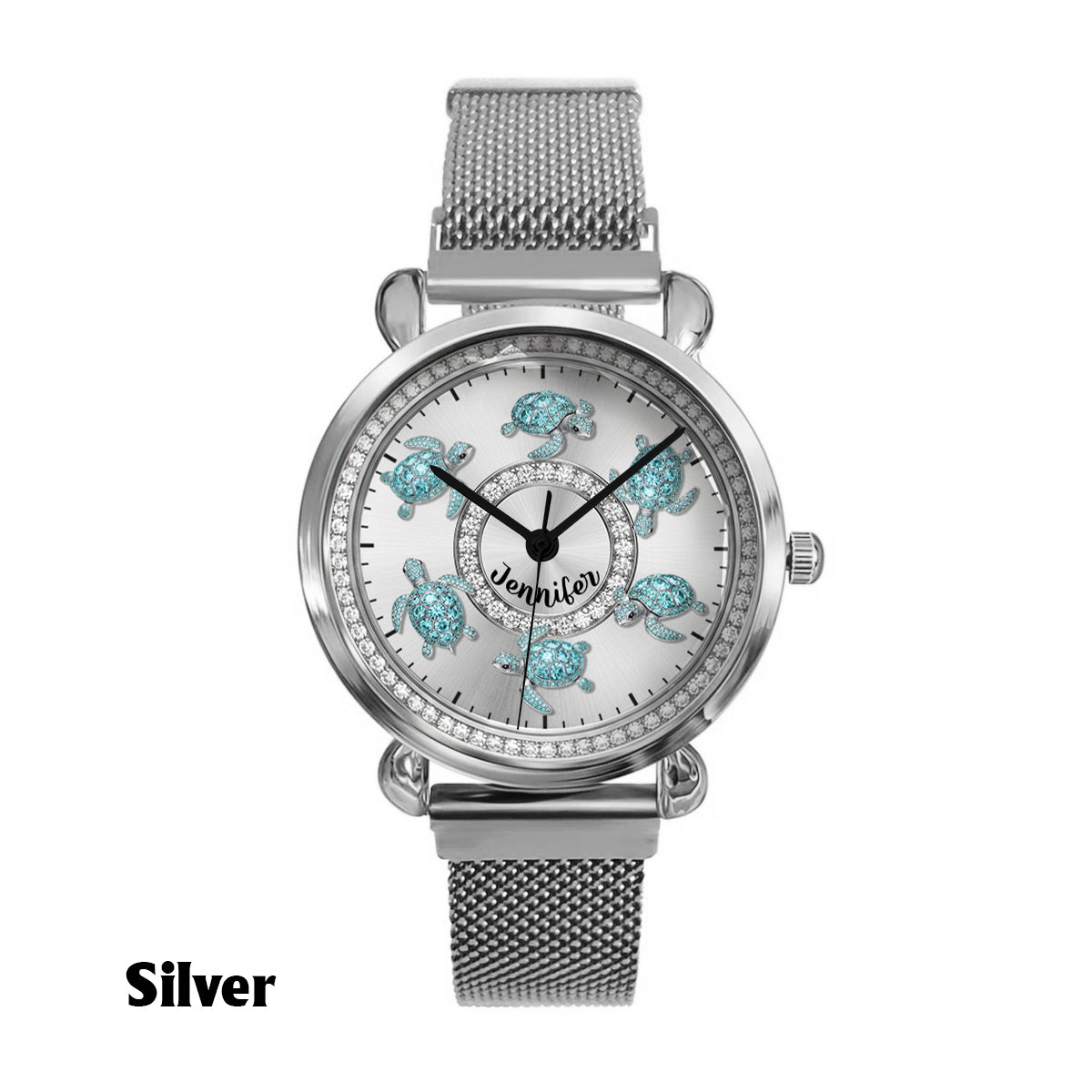 Montre-bracelet personnalisée pour femme « J’adore les tortues » 