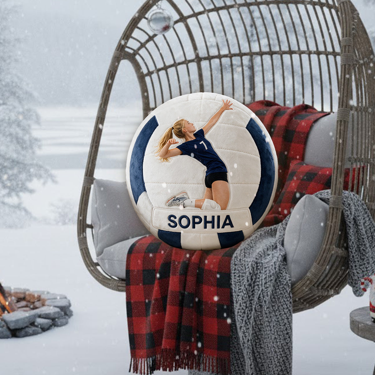 Tout Sport, Toute Photo - Coussin Personnalisé en Fourrure Synthétique Premium