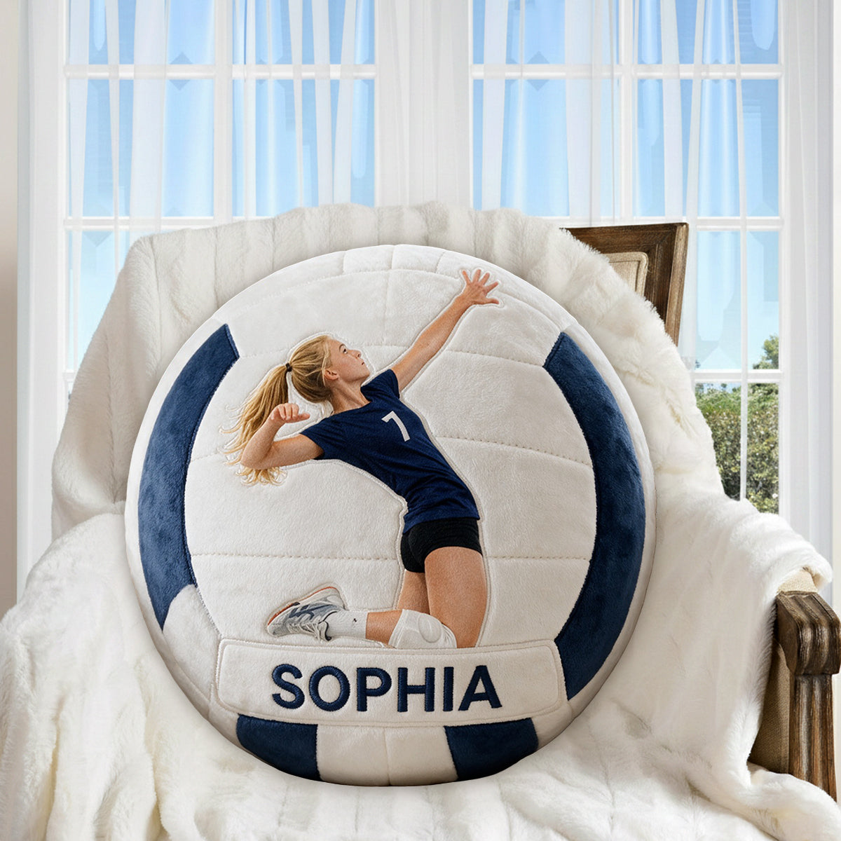 Tout Sport, Toute Photo - Coussin Personnalisé en Fourrure Synthétique Premium