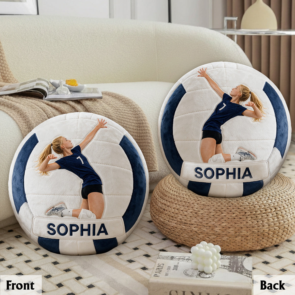 Tout Sport, Toute Photo - Coussin Personnalisé en Fourrure Synthétique Premium
