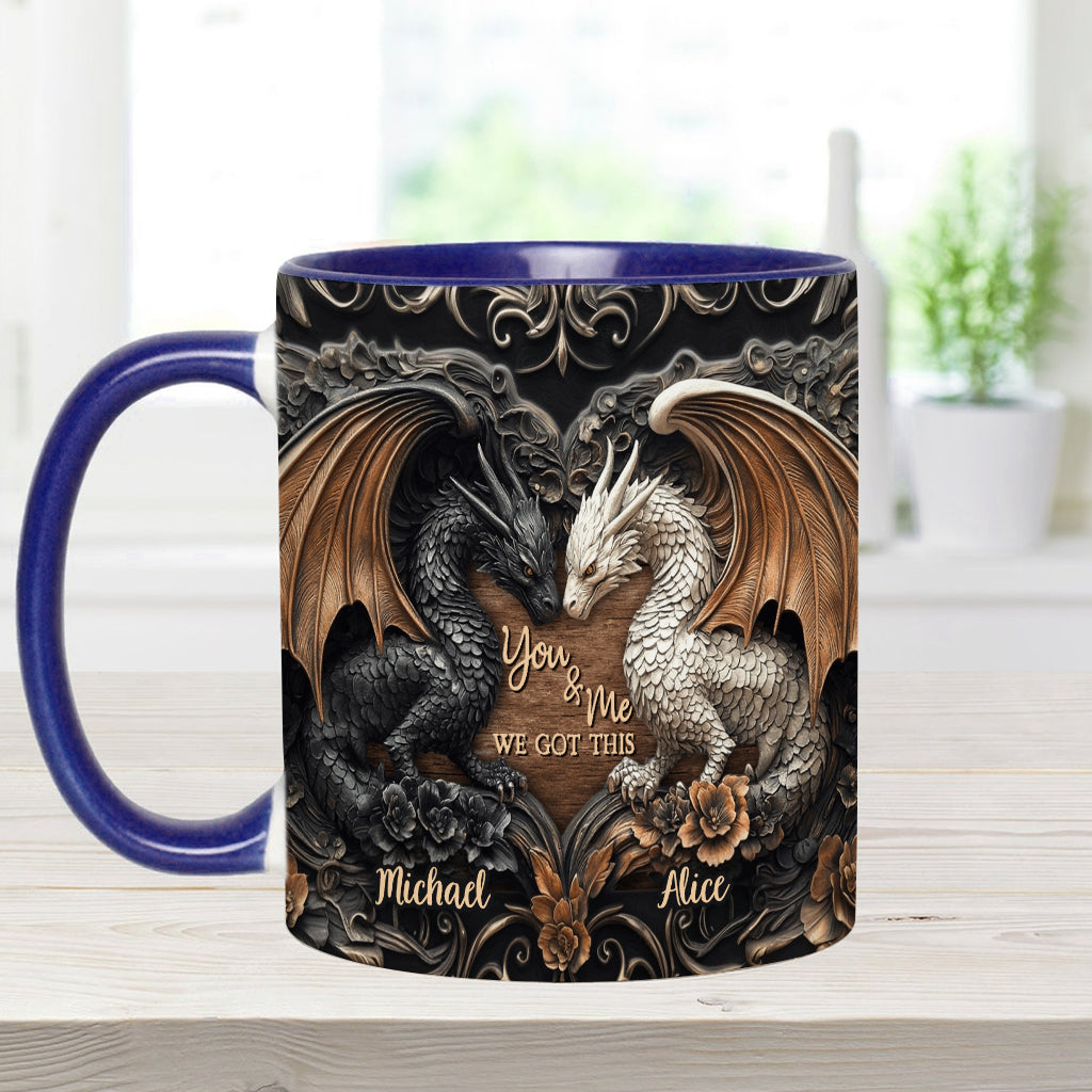 Toi et moi, on gère ! - Mug personnalisé avec motif dragon