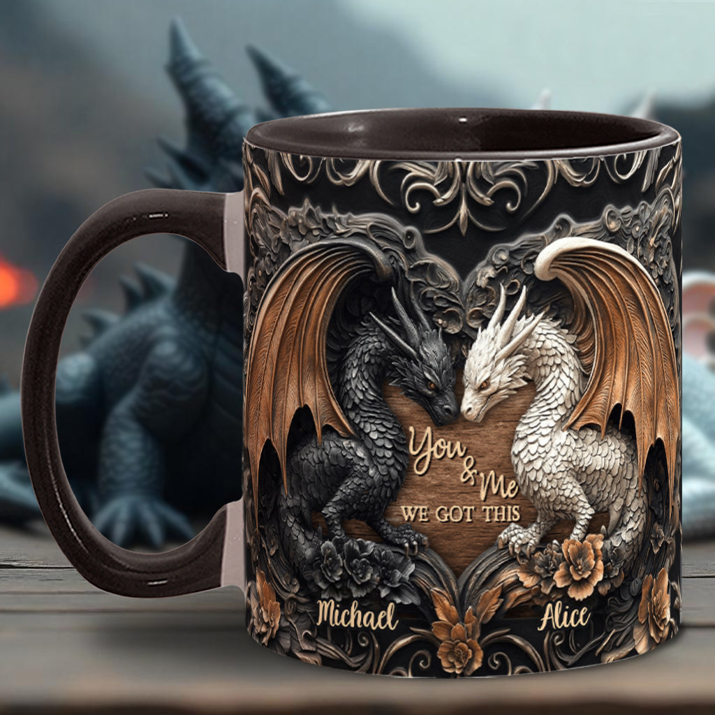 Toi et moi, on gère ! - Mug personnalisé avec motif dragon
