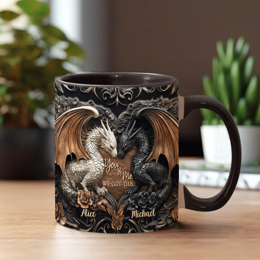 Toi et moi, on gère ! - Mug personnalisé avec motif dragon