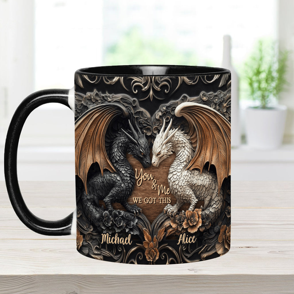 Toi et moi, on gère ! - Mug personnalisé avec motif dragon