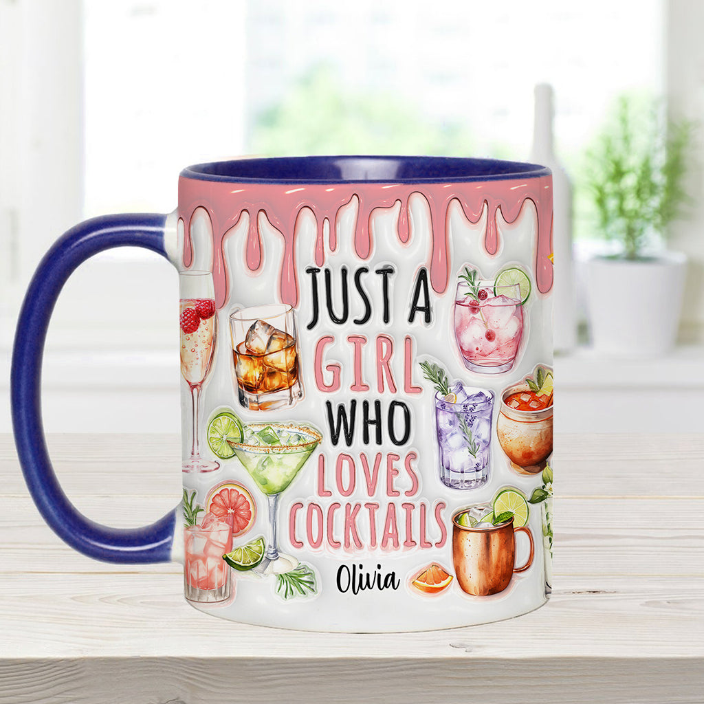 Just A Girl Who Loves Cocktails - Personalized Cocktail Accent Mug