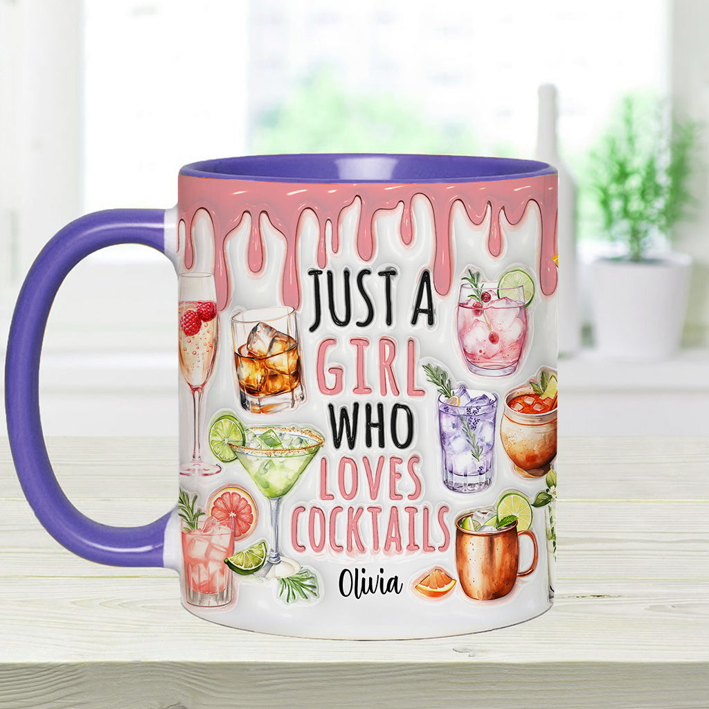 Just A Girl Who Loves Cocktails - Personalized Cocktail Accent Mug