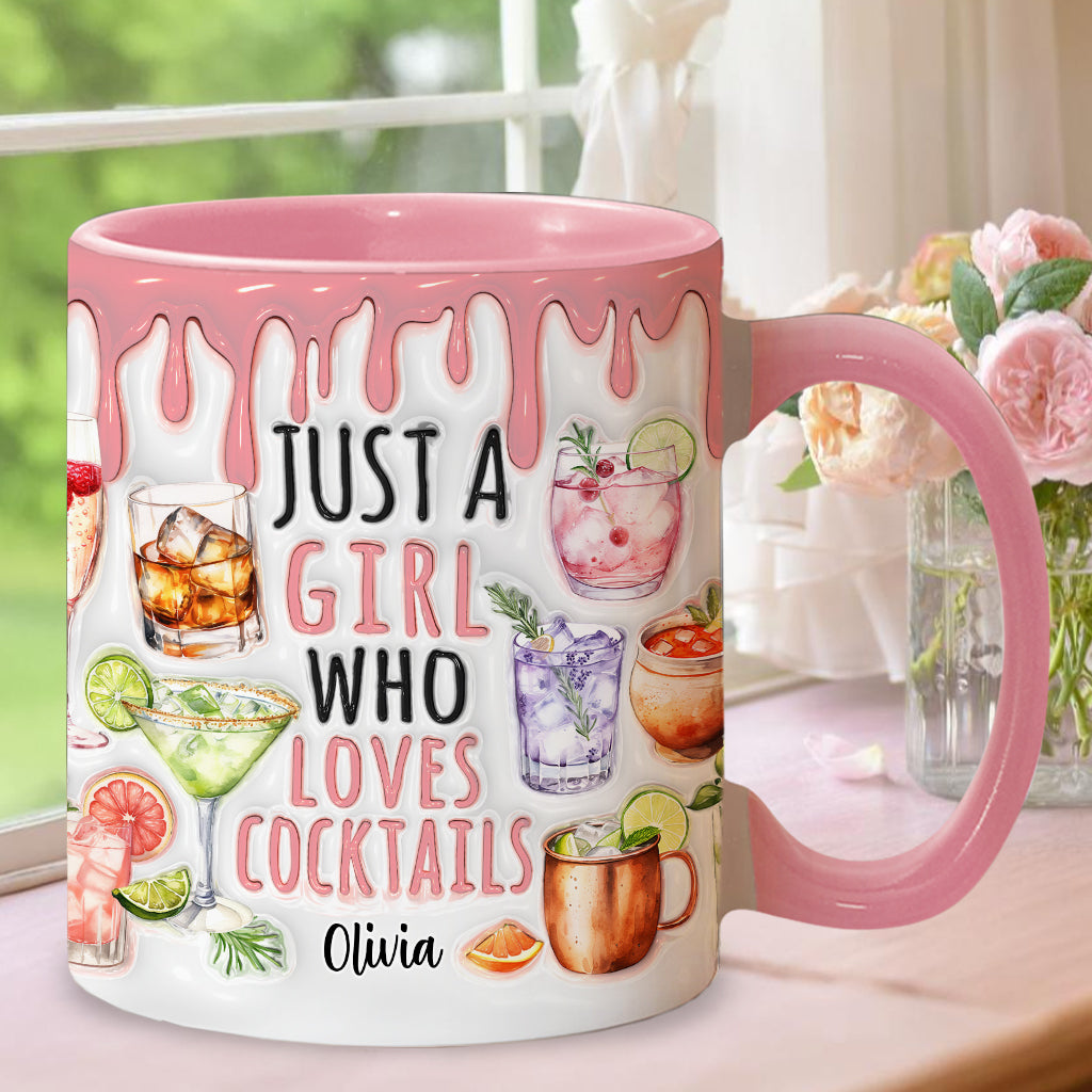 Just A Girl Who Loves Cocktails - Personalized Cocktail Accent Mug