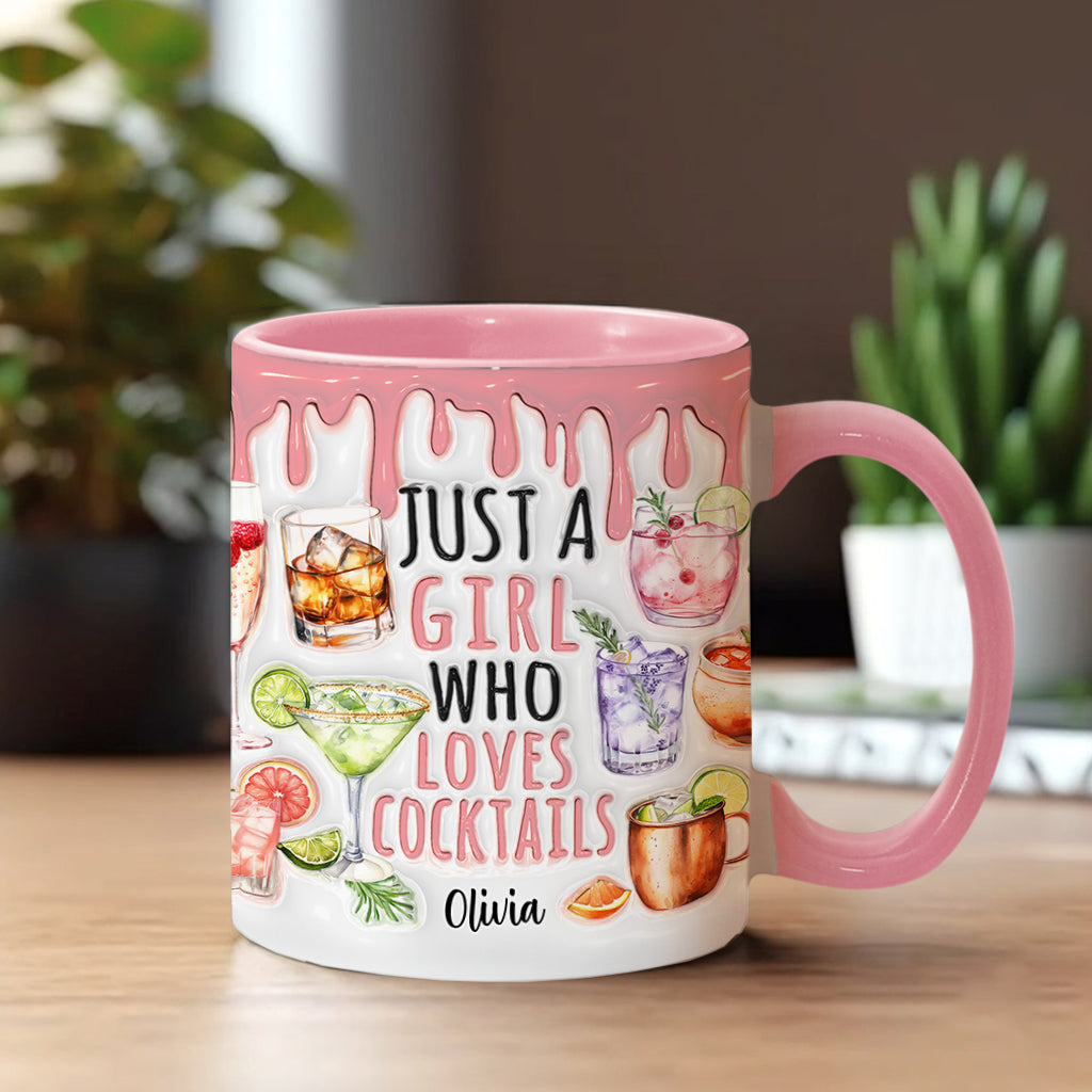 Just A Girl Who Loves Cocktails - Personalized Cocktail Accent Mug