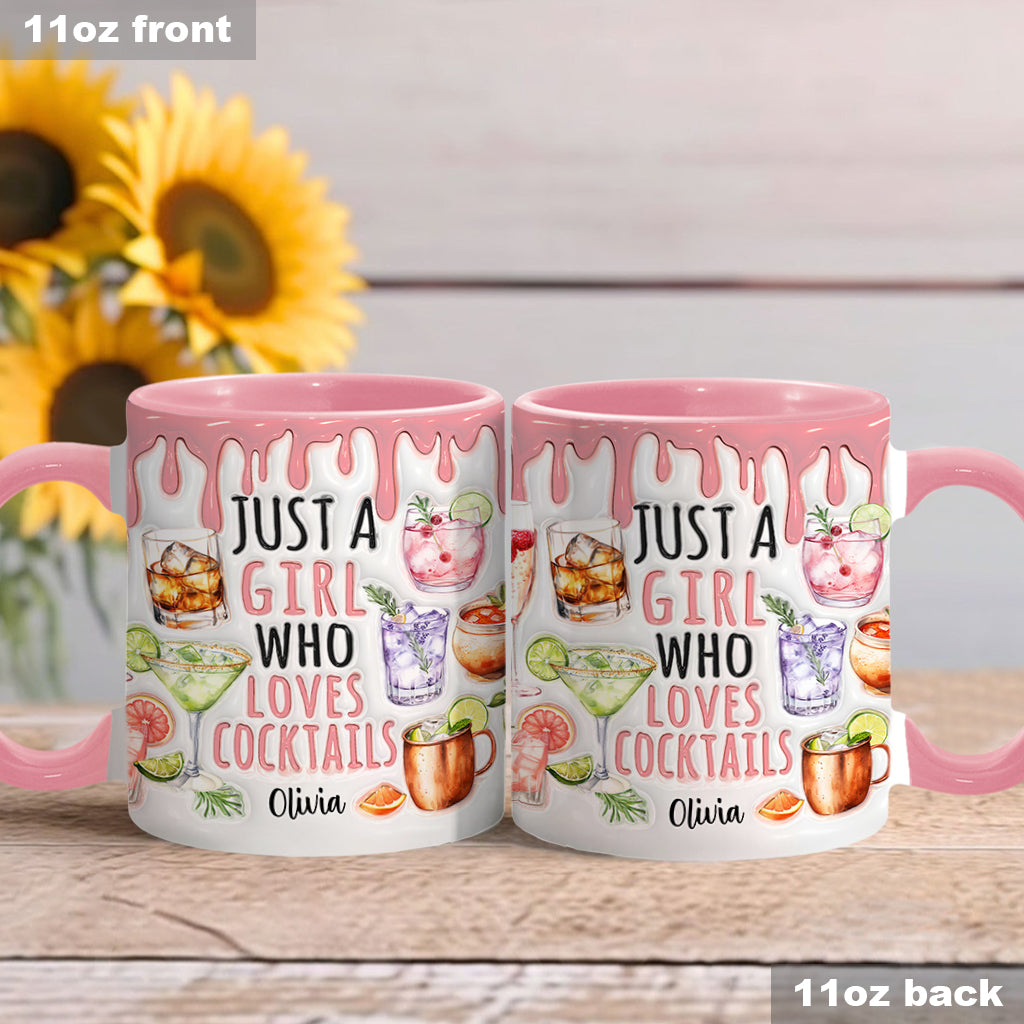 Just A Girl Who Loves Cocktails - Personalized Cocktail Accent Mug