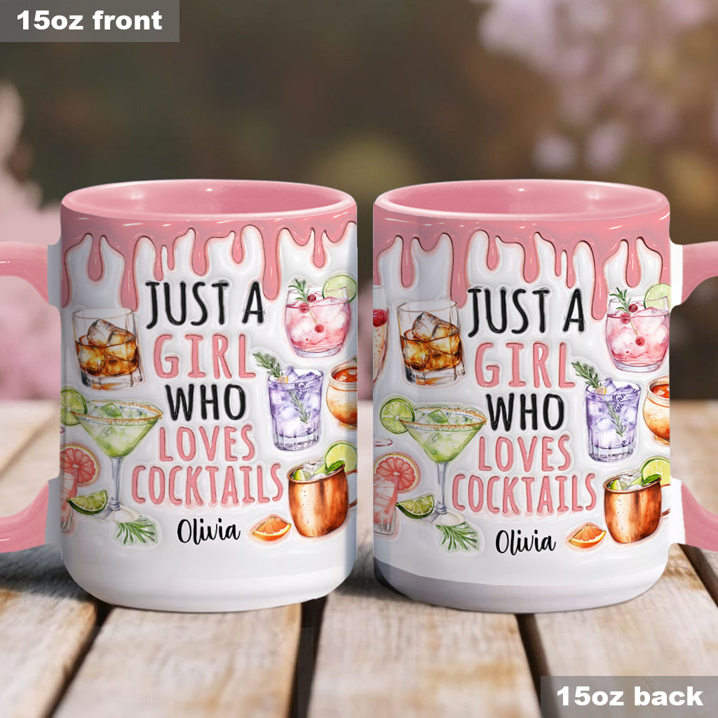 Just A Girl Who Loves Cocktails - Personalized Cocktail Accent Mug