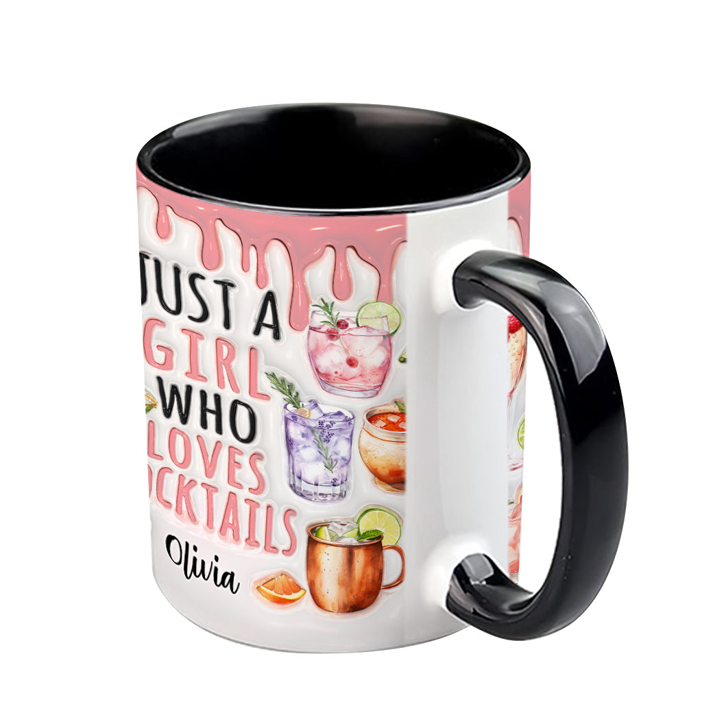 Just A Girl Who Loves Cocktails - Personalized Cocktail Accent Mug