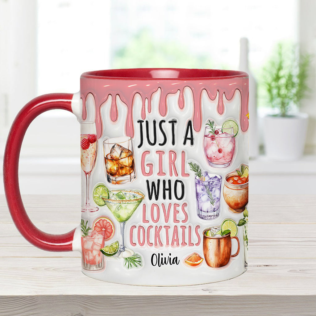 Just A Girl Who Loves Cocktails - Personalized Cocktail Accent Mug
