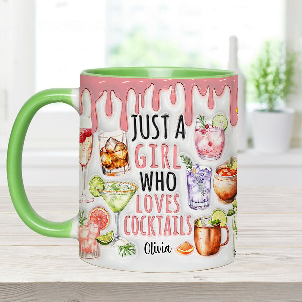Just A Girl Who Loves Cocktails - Personalized Cocktail Accent Mug