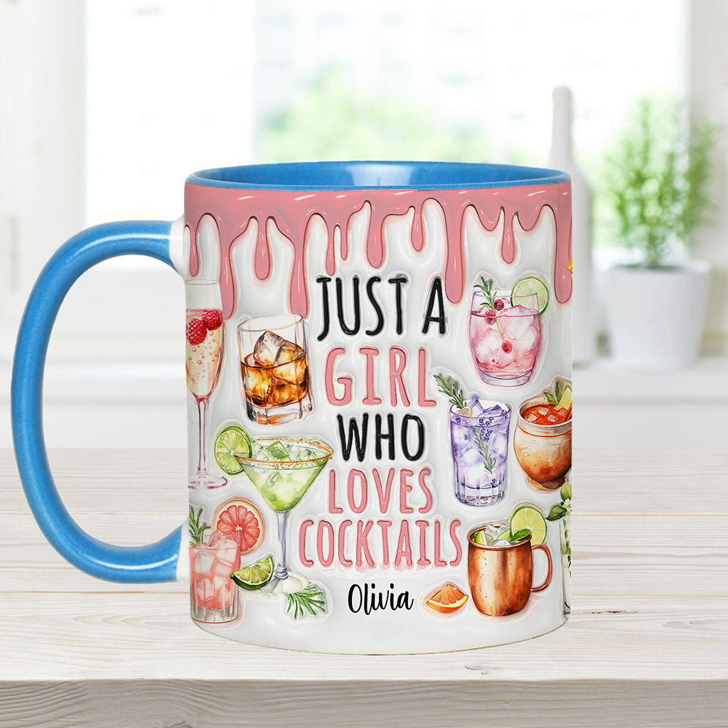 Just A Girl Who Loves Cocktails - Personalized Cocktail Accent Mug