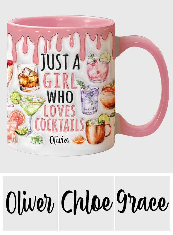 Just A Girl Who Loves Cocktails - Personalized Cocktail Accent Mug