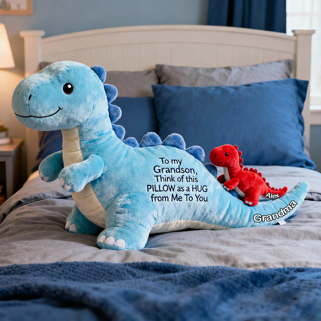 À mon petit-fils - Coussin personnalisé en fausse fourrure pour enfant