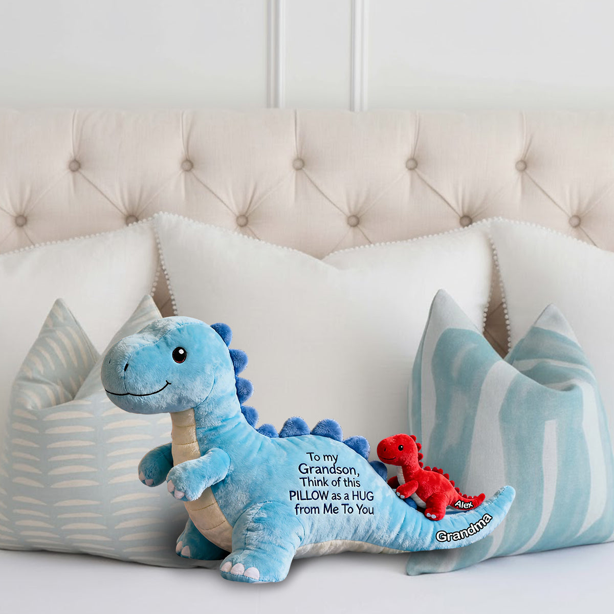 À mon petit-fils - Coussin personnalisé en fausse fourrure pour enfant