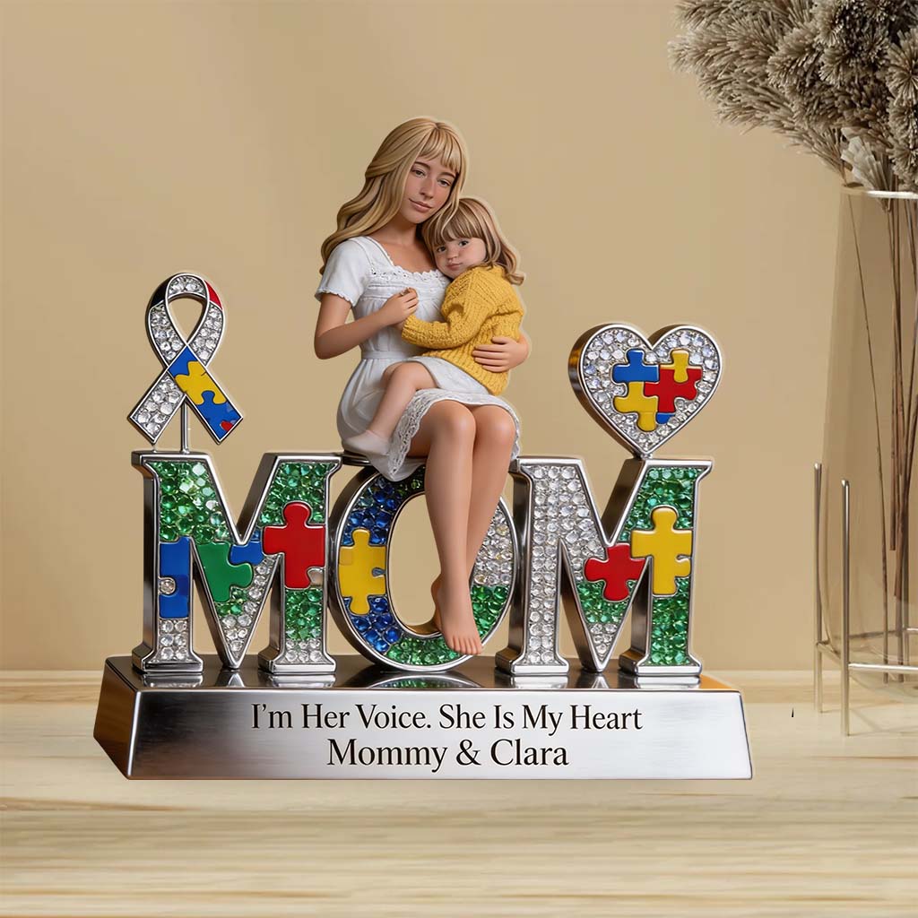 Maman Autiste - Plaque Acrylique Personnalisée de Sensibilisation à l'Autisme