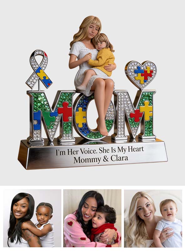Maman Autiste - Plaque Acrylique Personnalisée de Sensibilisation à l'Autisme
