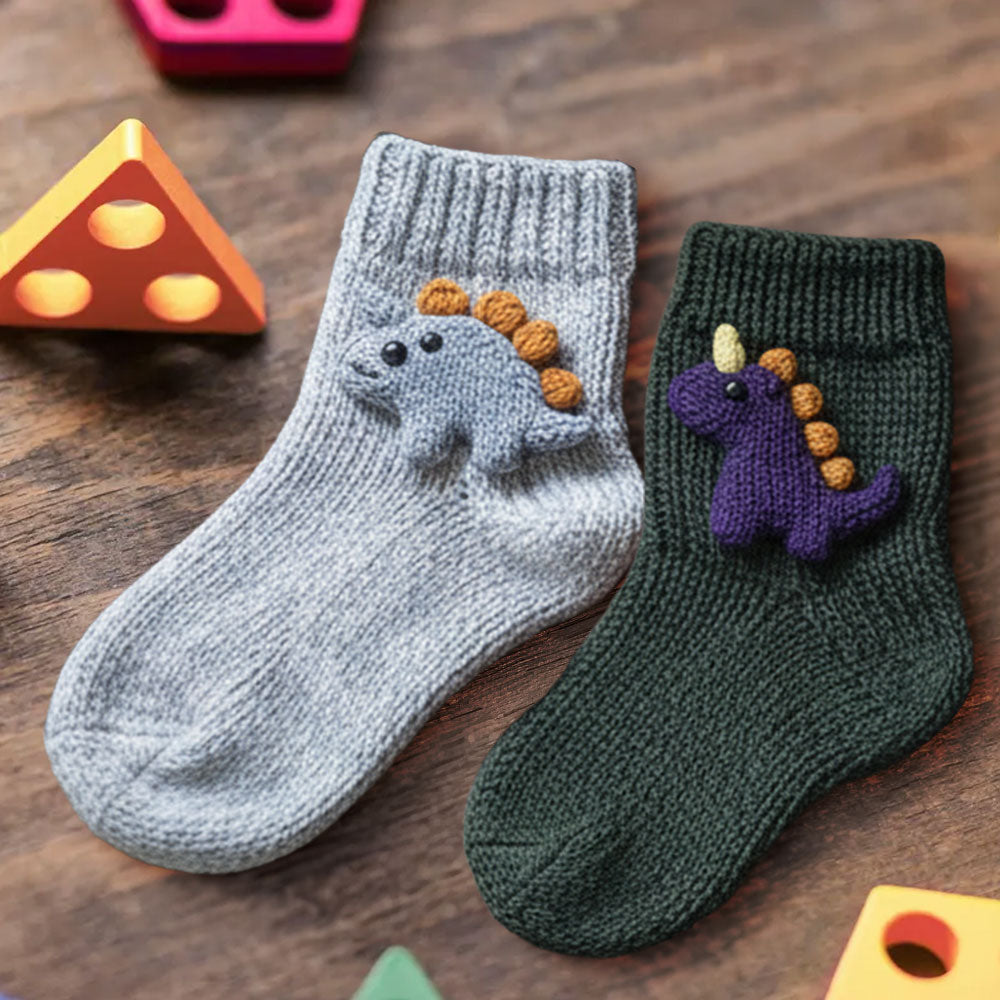 Chaussettes personnalisées pour enfants - Dinosaure