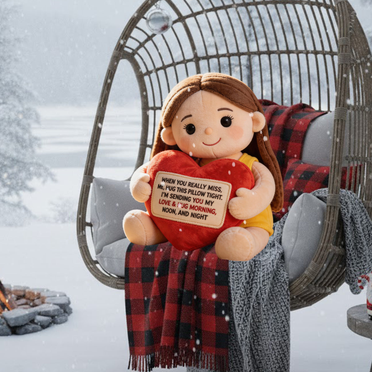Cadeau commémoratif pour les êtres chers disparus - Coussin commémoratif personnalisé en fausse fourrure