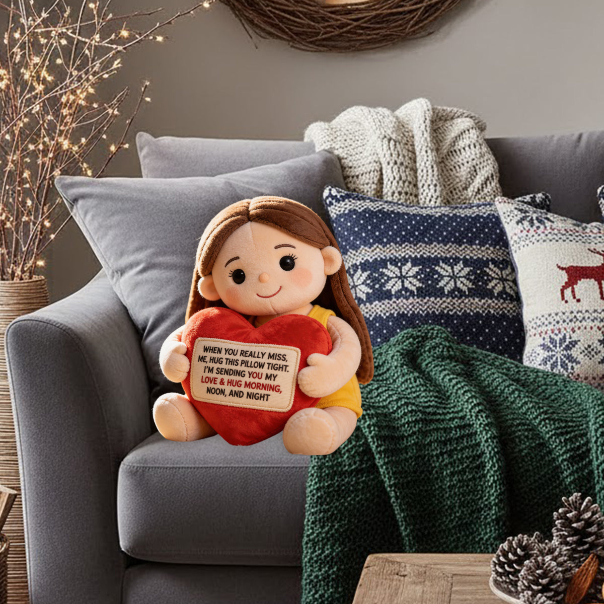 Cadeau commémoratif pour les êtres chers disparus - Coussin commémoratif personnalisé en fausse fourrure