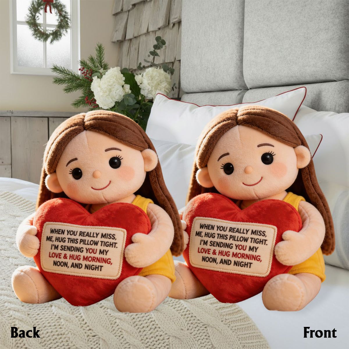 Cadeau commémoratif pour les êtres chers disparus - Coussin commémoratif personnalisé en fausse fourrure