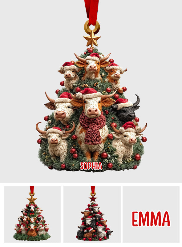 Vache pour sapin de Noël - Ornement vache personnalisé