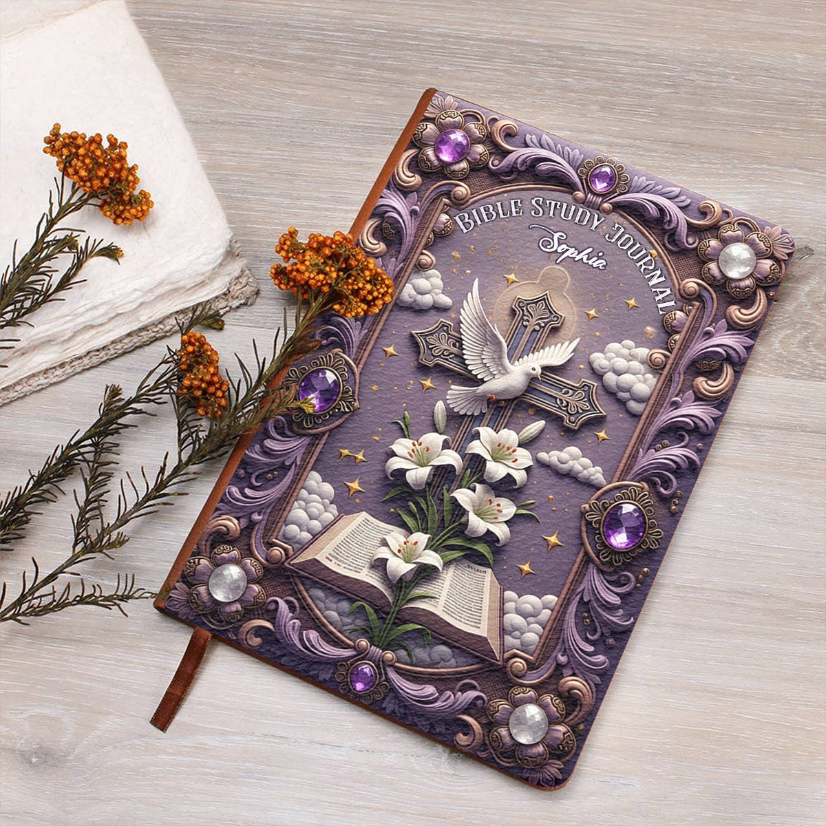 Journal d'étude biblique - Journal chrétien personnalisé en cuir